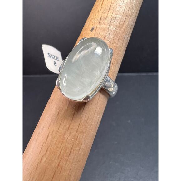 NEW Chatoyant aquamarine sterling silver ring size 8 - Picture 10 of 15